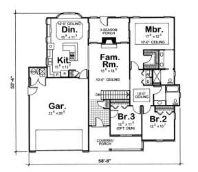 Floorplan 1 for House Plan #402-00660