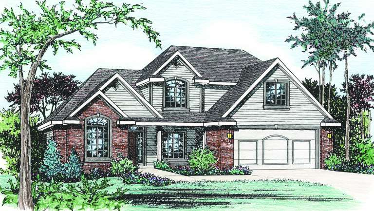 Traditional House Plan #402-00666 Elevation Photo