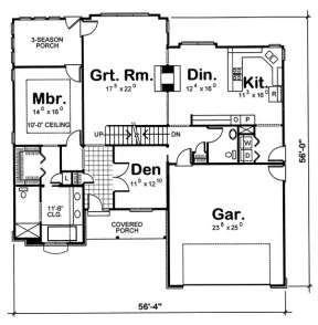 Floorplan 1 for House Plan #402-00666
