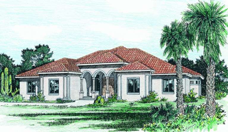 Florida House Plan #402-00686 Elevation Photo