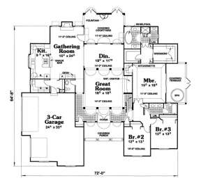 Floorplan 1 for House Plan #402-00686