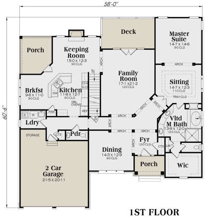 Main Floor for House Plan #009-00029