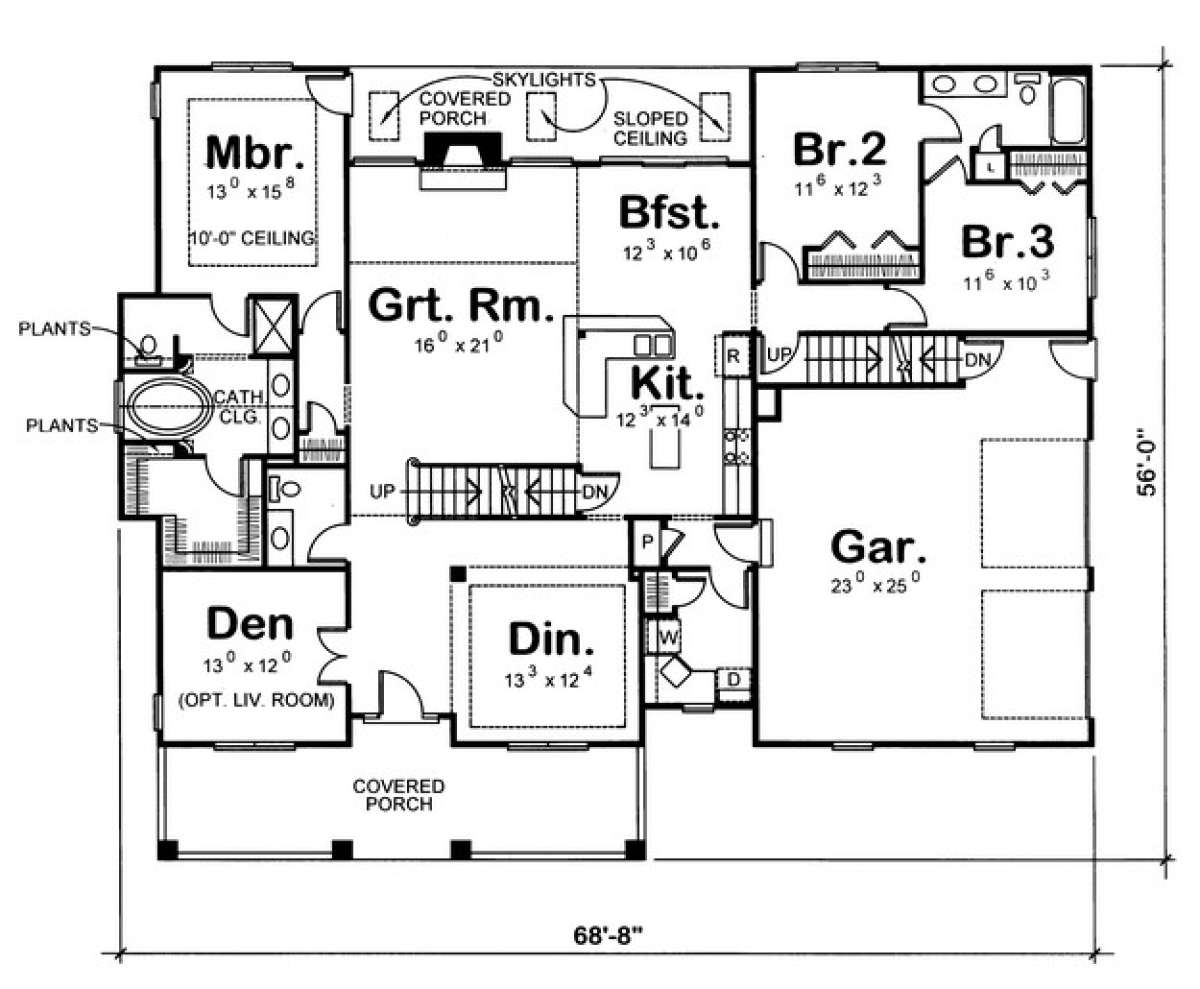 Floorplan 1 for House Plan #402-00698