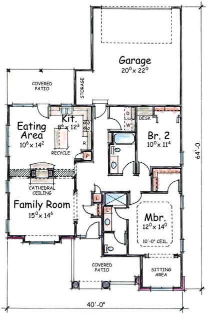 Floorplan 1 for House Plan #402-00701