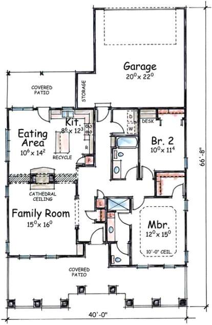 Floorplan 1 for House Plan #402-00703