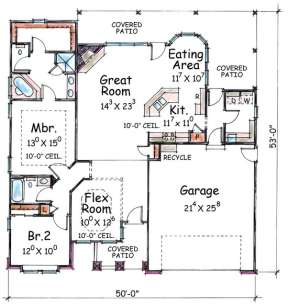 Floorplan 1 for House Plan #402-00707