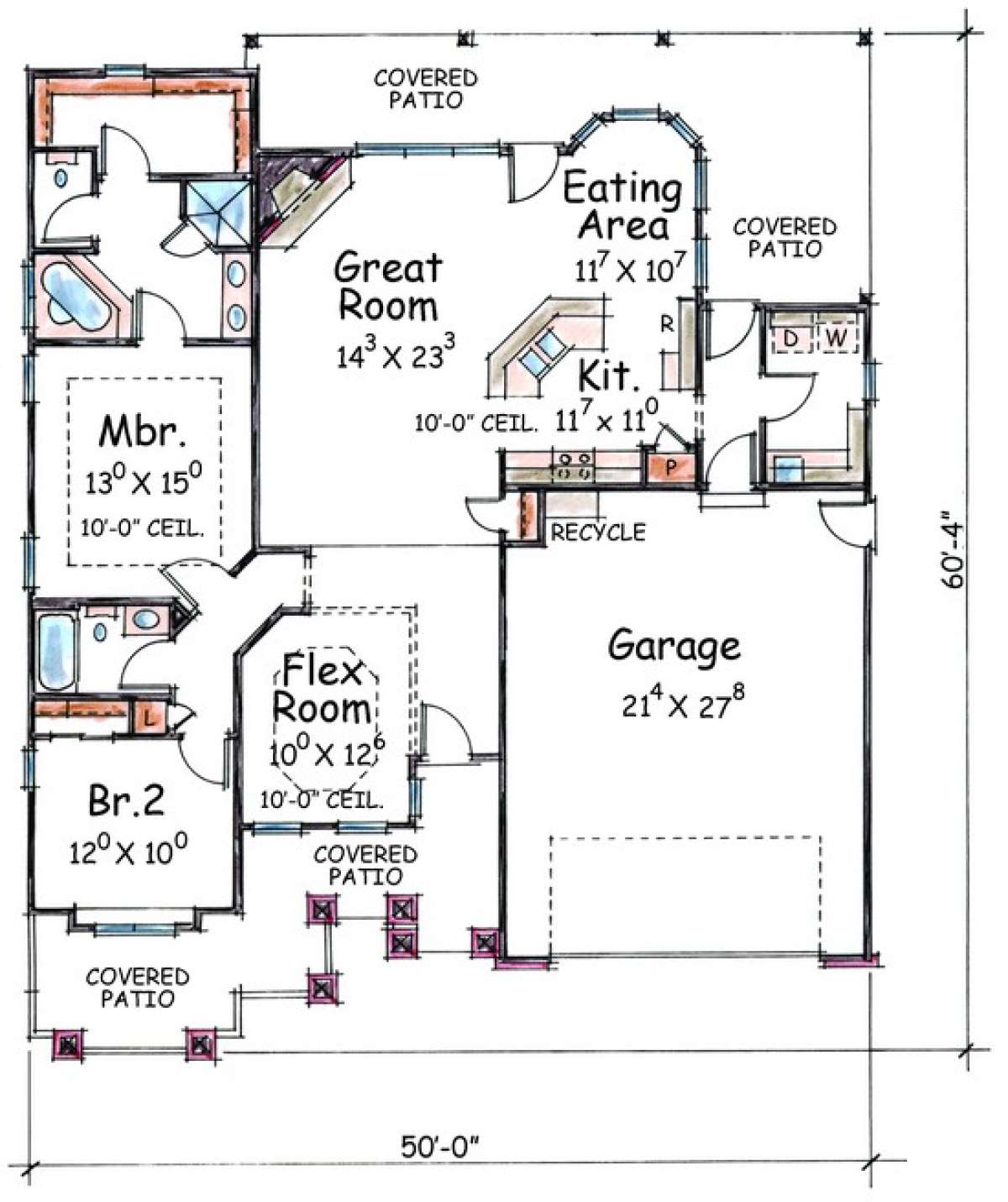 Floorplan 1 for House Plan #402-00708