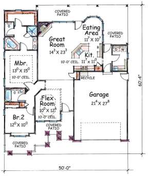Floorplan 1 for House Plan #402-00708