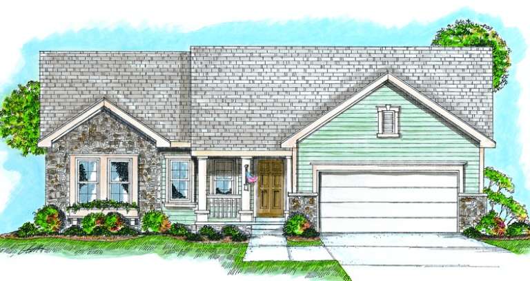 Ranch House Plan #402-00709 Elevation Photo
