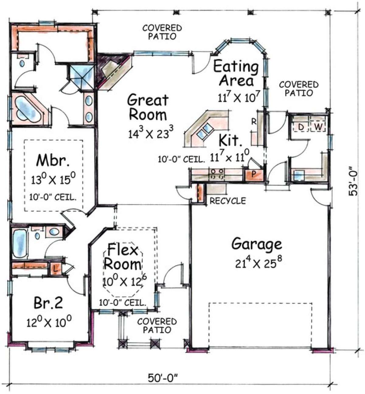 Floorplan 1 for House Plan #402-00709