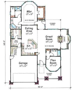 Floorplan 1 for House Plan #402-00710