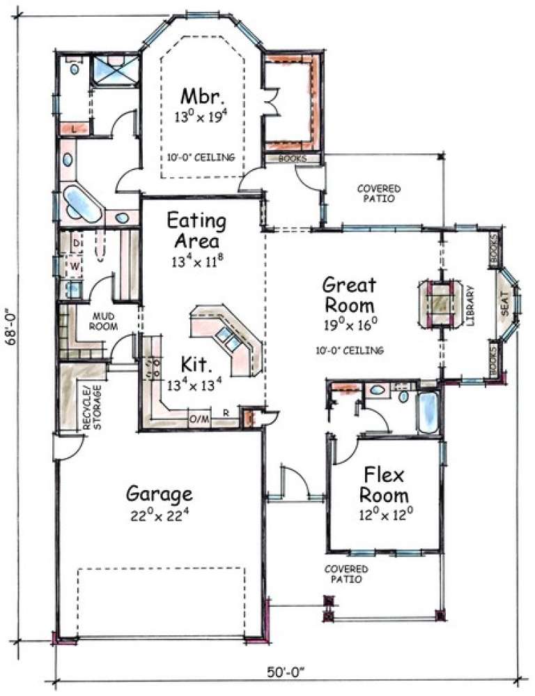 Traditional Plan - 1,792 Square Feet, 1 Bedroom, 2 Bathrooms | Floor ...