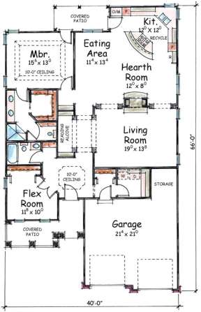 Floorplan 1 for House Plan #402-00716