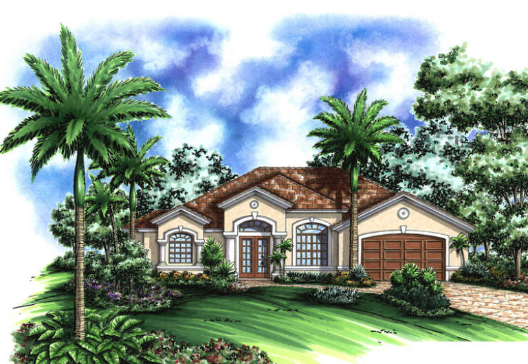 Mediterranean House Plan #575-00006 Elevation Photo