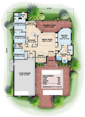 Floorplan 1 for House Plan #575-00007