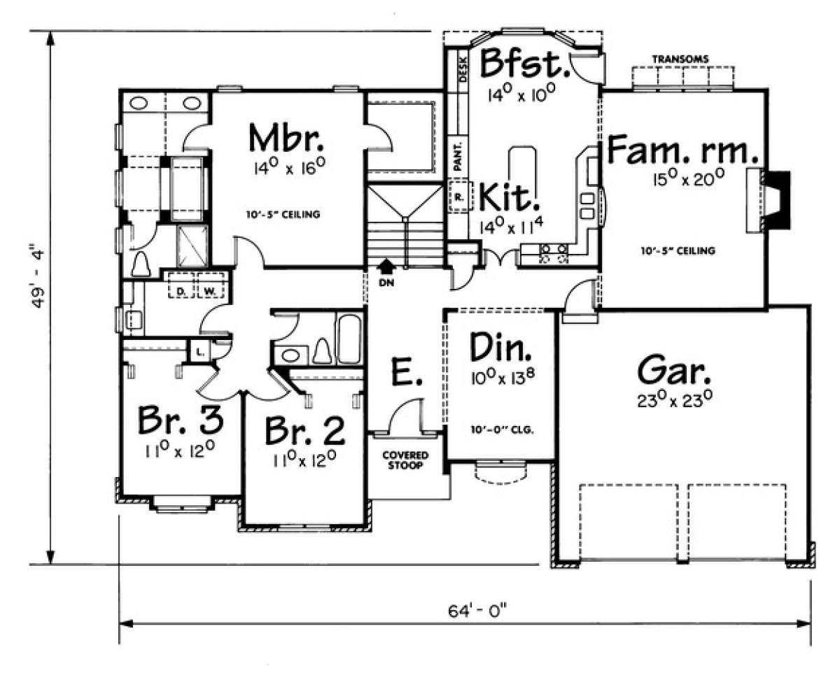 Floorplan 1 for House Plan #402-00754