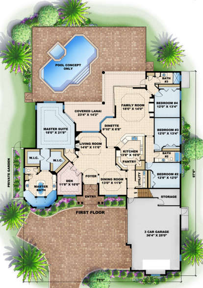 Floorplan 1 for House Plan #575-00014