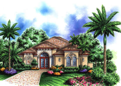 Mediterranean House Plan #575-00018 Elevation Photo