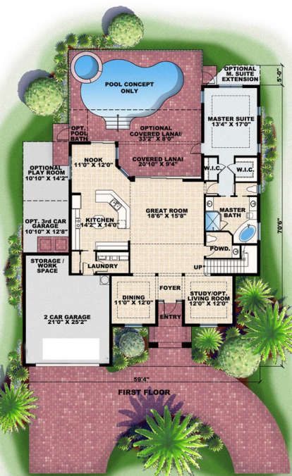 Floorplan 1 for House Plan #575-00020
