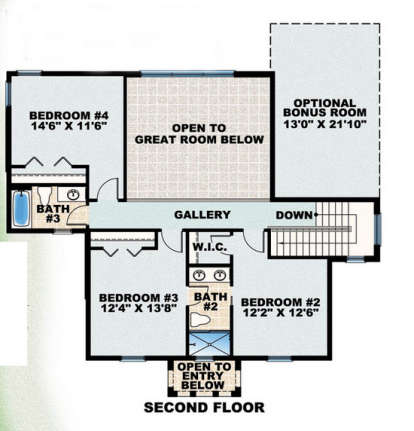 Floorplan 2 for House Plan #575-00020