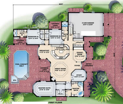 Floorplan 1 for House Plan #575-00021