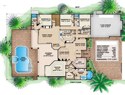 Floorplan 1 for House Plan #575-00028