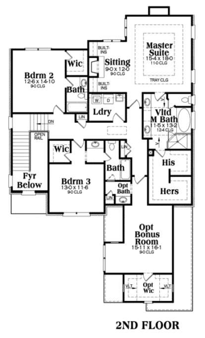 Floorplan 2 for House Plan #009-00030