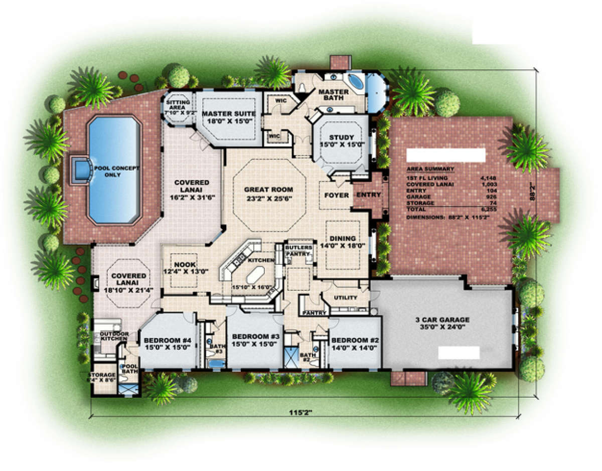Floorplan 1 for House Plan #575-00031