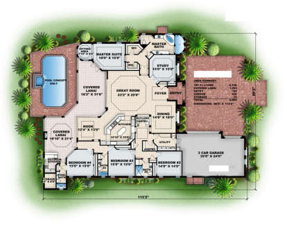 Floorplan 1 for House Plan #575-00031