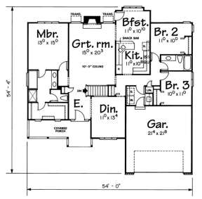 Floorplan 1 for House Plan #402-00776