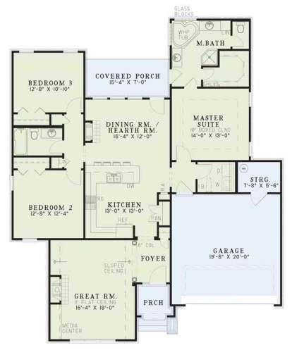 Floorplan 1 for House Plan #110-00204