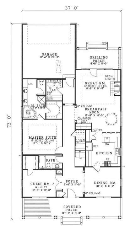 Floorplan 1 for House Plan #110-00208
