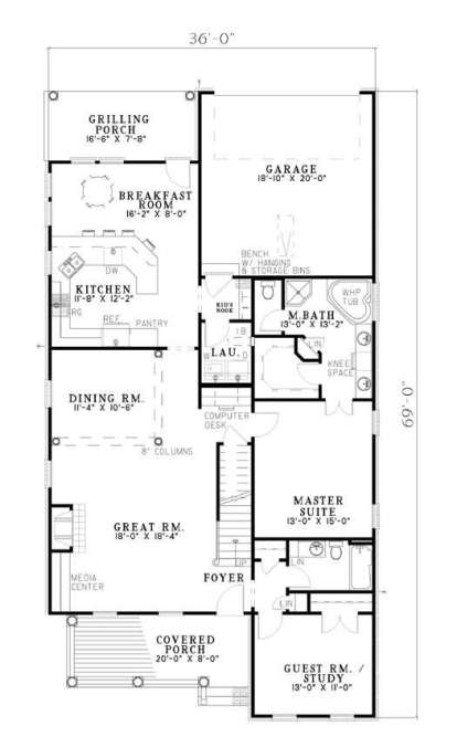 Main Floor  for House Plan #110-00209