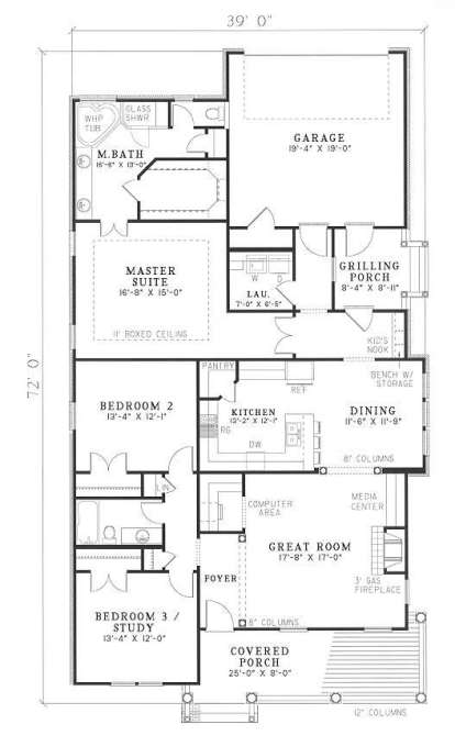 Floorplan 1 for House Plan #110-00218