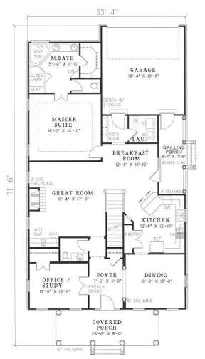 Floorplan 1 for House Plan #110-00219
