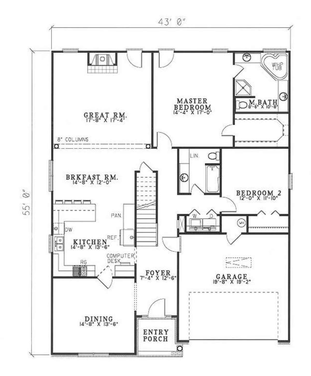 Floorplan 1 for House Plan #110-00220
