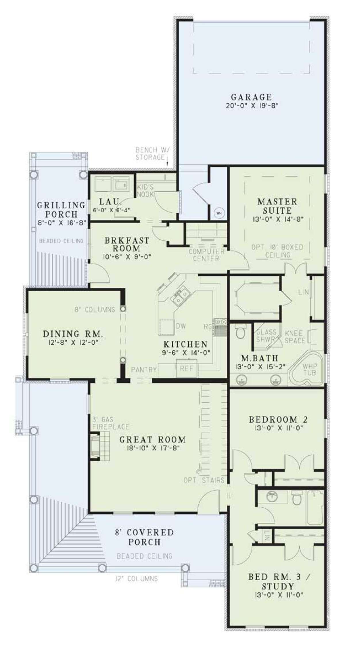 Floorplan 1 for House Plan #110-00222