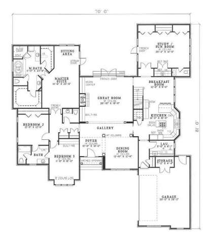 Floorplan 1 for House Plan #110-00223