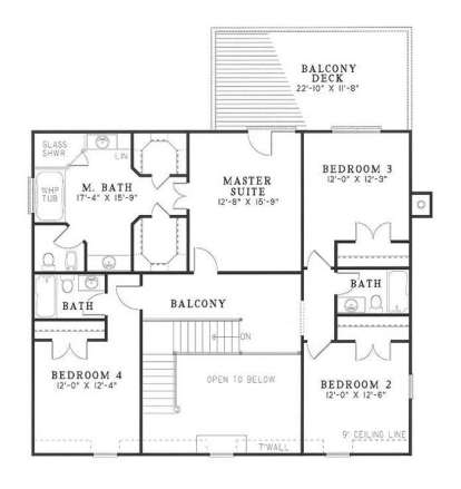 Second Floor for House Plan #110-00224