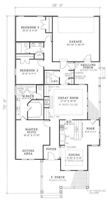 Floorplan 1 for House Plan #110-00234