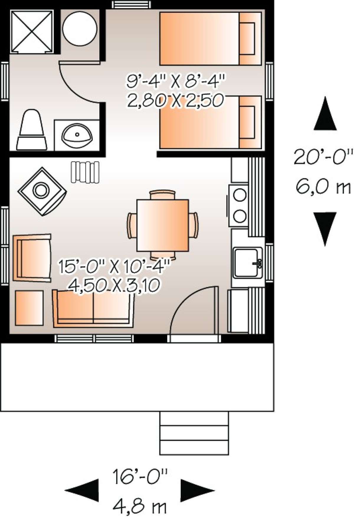 Floorplan 1 for House Plan #034-00174