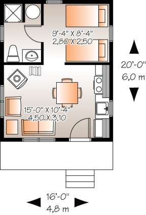 Floorplan 1 for House Plan #034-00174