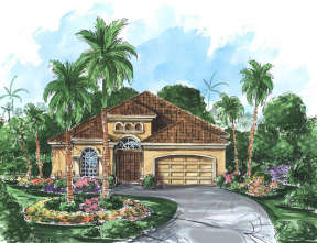 Mediterranean House Plan #575-00034 Elevation Photo