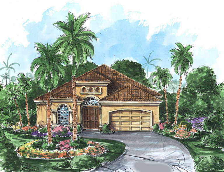 Mediterranean House Plan #575-00034 Elevation Photo