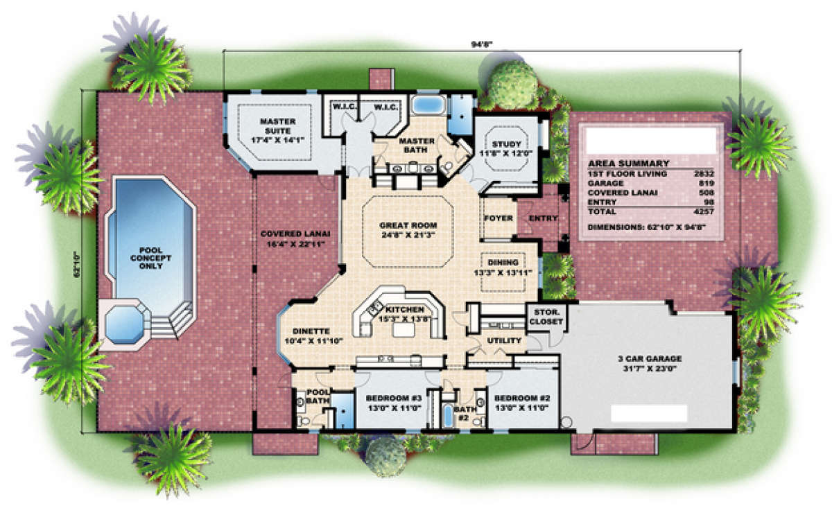 Floorplan 1 for House Plan #575-00037