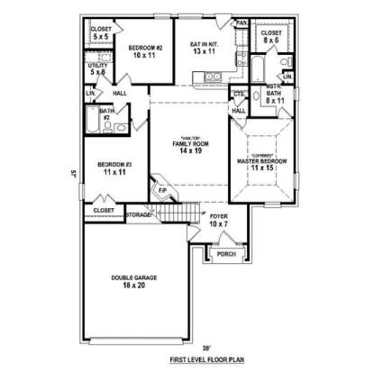 Floorplan 1 for House Plan #053-00480
