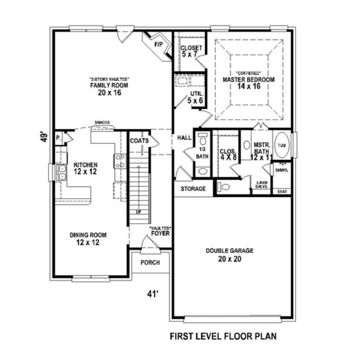 Floorplan 1 for House Plan #053-00481