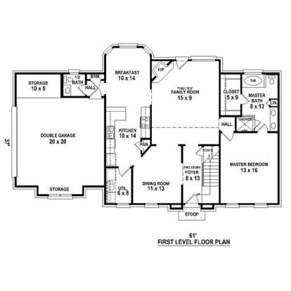 Floorplan 1 for House Plan #053-00482