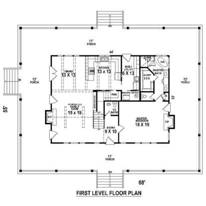 Floorplan 1 for House Plan #053-00485