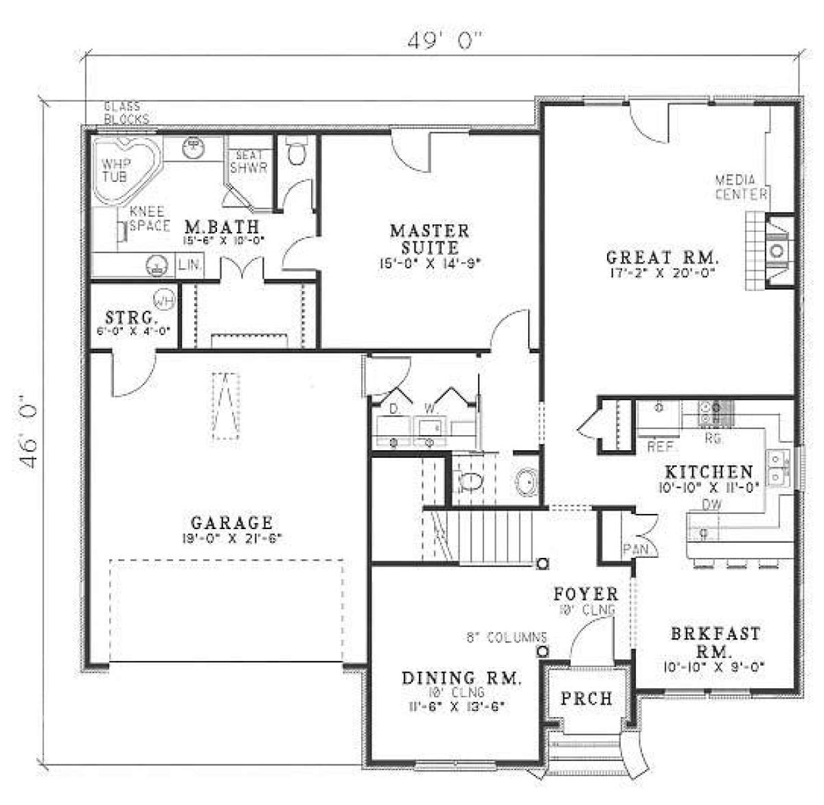 Floorplan 1 for House Plan #110-00241